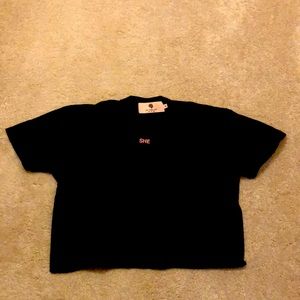 Darc Sport, Black, Womens Medium Crop Top, Short Sleeve